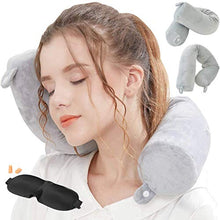 Carica l'immagine nel visualizzatore di Gallery, Cuscino da viaggio twist memory foam – a forma di U collo Grey Memory Foam - Ilgrandebazar