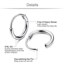 Carica l&#39;immagine nel visualizzatore di Gallery, Jstyle Gioielli in Acciaio Inossidabile Orecchini a Cerchio da Uomo Donna 4... - Ilgrandebazar