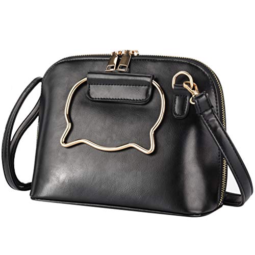 Vbiger Borsa da donna a tracolla alla moda Borse casual con manico Nero