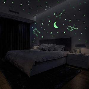 Adesivi da Parete Fluorescenti 425pcs, Yosemy 4 Pezzi Stelle e...