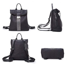 Carica l&#39;immagine nel visualizzatore di Gallery, Zaino moda, JOSEKO zaino in pelle Borse a zainetto con borsa a spalla Nero