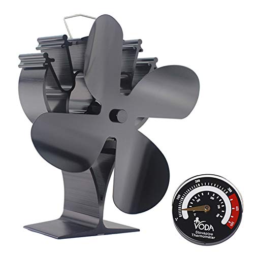 Ventola per stufa a 4 lame, funzionamento silenzioso, alimentata a calore,...