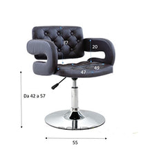 Carica l'immagine nel visualizzatore di Gallery, Polironeshop LISBONA Poltrona Sgabello Girevole Elegante Similpelle da Bianco - Ilgrandebazar