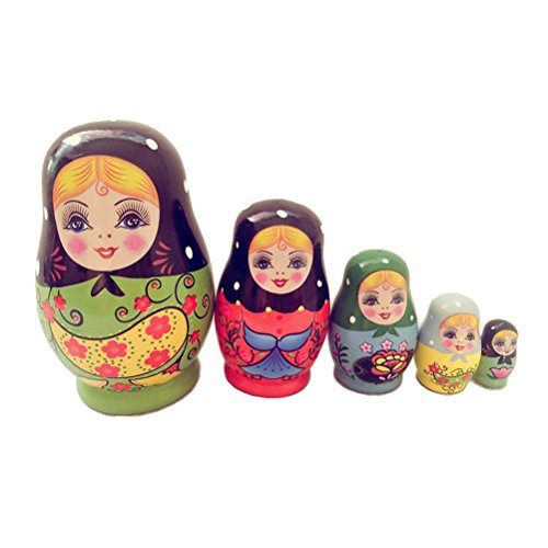 ULTNICE Bambola russa matrioska di legno Matryoshka 5 pezzi - Ilgrandebazar