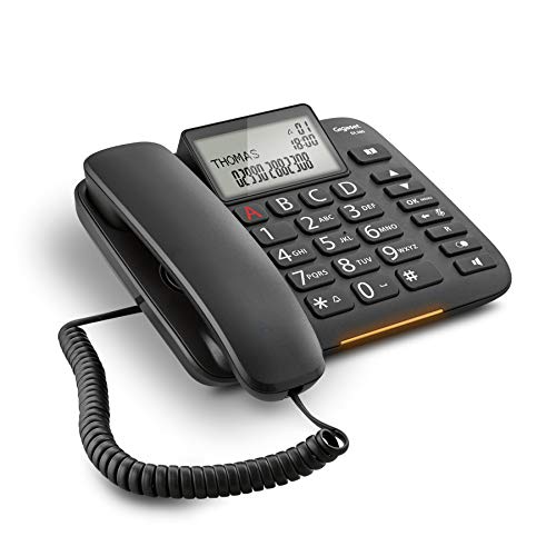 Gigaset DL380 Telefono Fisso, Ampio Display, Grandi Tasti Ergonomici, Nero - Ilgrandebazar