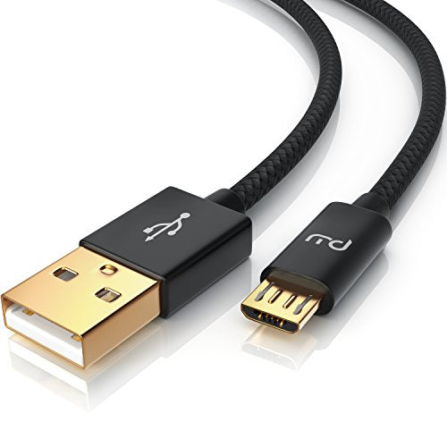 Cavo Micro USB 2m Nylon Intrecciato, Ricarica Rapida 2.4A E Sincronizzazione, Compatibile Android - Oro Rosa - 2