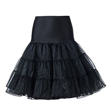 Carica l'immagine nel visualizzatore di Gallery, BOOLAVARD 50's 1950 26" Rockabilly Petticoat Sottogonna XS-M (38-46), Nero - Ilgrandebazar