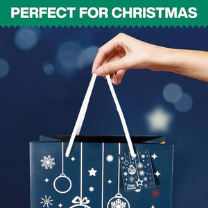 ZLPBAO 12 pz Sacchetti Regalo di Natale, Grandi Bustine Regalo con Manico per Dolcetti Caramelle Confetti Doni e Regali di Natale, Sacchetti Natalizi Sacchetti Regalo Carta Natale per Regali