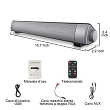 Carica l&#39;immagine nel visualizzatore di Gallery, VersionTECH. Soundbar 2.0 Canali, Altoparlante Hi-Fi Suono Surround 3D,...