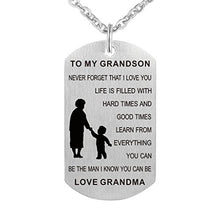 Carica l'immagine nel visualizzatore di Gallery, Collana con piastrina in acciaio inox scritta"Grandma Grandpa To My... - Ilgrandebazar