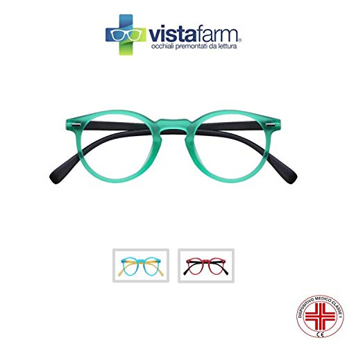 Occhiali da Lettura Uomo Donna per Presbiopia con Lenti Certificate +2, Verde - Ilgrandebazar