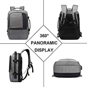 Xnuoyo 17.3 Pollici Espandibile Laptop Zaino Antifurto, Impermeabile b-Grigio
