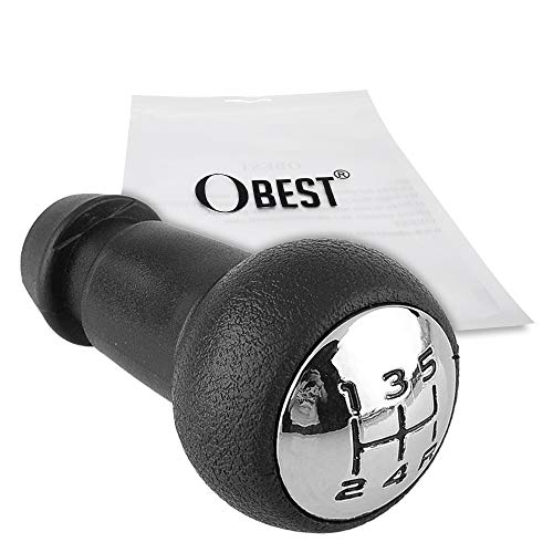 OBEST Auto Pomello del Cambio 5 Marce per Peugeot 205 206 306 Black&silver
