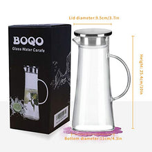 Carica l'immagine nel visualizzatore di Gallery, Brocche e Caraffe,BOQO Caraffa Vetro,Coperchio in Acciaio Inox,Brocca...