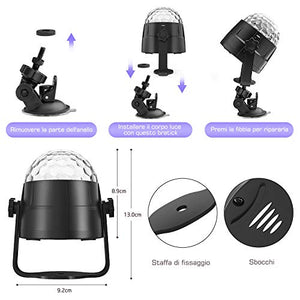 Icnow 2PZ Luci Discoteca LED Palco,15 Colori Mini Stroboscopica Rotanta... - Ilgrandebazar