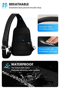 MARK RYDEN Zaino Monospalla Spalla Sling Bag Borsa a Uomo nero