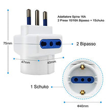 Carica l'immagine nel visualizzatore di Gallery, EXTRASTAR Set 4 Adattatori 3 Posti 1 Schuko + 2 tripla presa-4 Pezzi, Bianco