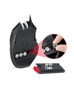 EasySMX Mouse da Gioco, V18 Ottico Programmabile Rosso