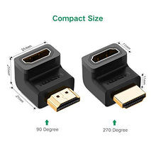 Carica l'immagine nel visualizzatore di Gallery, UGREEN Adattatore HDMI Maschio a Femmina ad Angolo Retto Alta Velocita’,...