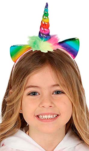 Fiestas Guirca- Cerchietto Unicorno Arcobaleno, Multicolore, 13049 - Ilgrandebazar