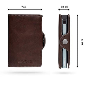 Porta Carte Di Credito Uomo By Bewmer Portafoglio Rigido Fermasoldi E Marrone
