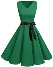 Carica l'immagine nel visualizzatore di Gallery, Bridesmay Donna Anni '50 Abiti Vintage Collo a V Retro Cocktail XXL, 1verde - Ilgrandebazar