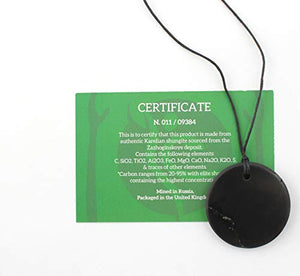 Collana con Ciondolo Shungite: Pietra di guarigione Naturale Russa autentica... - Ilgrandebazar