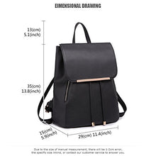 Carica l&#39;immagine nel visualizzatore di Gallery, Miss Lulu Borsa a Tracolla Zaino Casual in Pelle PU Moda Donna (Nero) Nero