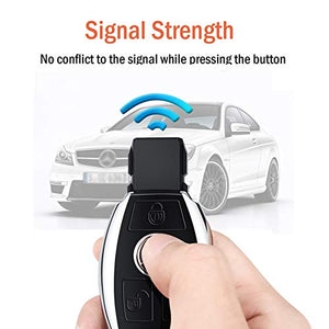 COVELL - Cover per chiave Mercedes Benz in morbido TPU di alta Argento