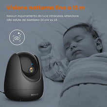 Carica l'immagine nel visualizzatore di Gallery, Tenda Telecamera WiFi Interno - Videocamera Sorveglianza 1080P con 360°Pan/Tilt, Audio Bidirezionale, Rilevamento del Movimento e Umano, Tracciamento Umano, Visione Notturna, Alexa, CP3 V2.2 Nero