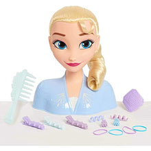 Carica l'immagine nel visualizzatore di Gallery, JP Disney FRND2000 Styling Frozen 2 Elsa, Basic Hair Styling Head, 17 Hair Accessories Included, Toy for Children from 3 Years of Age ,Black