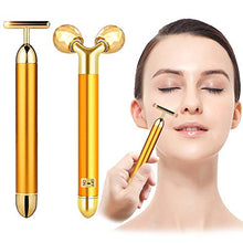 Carica l&#39;immagine nel visualizzatore di Gallery, 2-IN-1 Beauty Bar 24k Golden Pulse Facial Face Massager, Electric Waterproof... - Ilgrandebazar