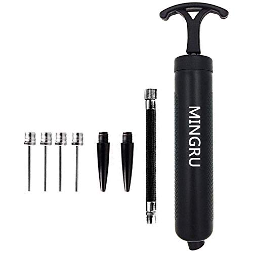 Mingru, Pompa di gonfiaggio per palloni da basket, 20 cm, 1 PACK - BLACK