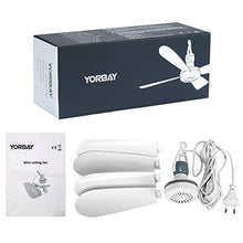 Carica l&#39;immagine nel visualizzatore di Gallery, Yorbay Mini Ventilatore da Soffitto Portatile,con Cavo 2,8M,220V,Ø42cm,...