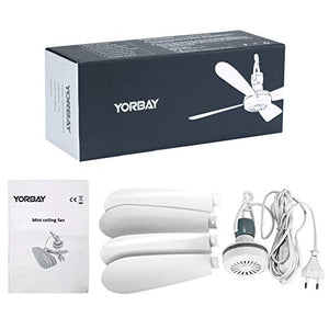 Yorbay Mini Ventilatore da Soffitto Portatile,con Cavo 2,8M,220V,Ø42cm,...