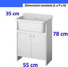 Carica l&#39;immagine nel visualizzatore di Gallery, Negrari 5001PKC Lavatoio Salvaspazio, Bianco, 55 x 35 x 78 cm - Ilgrandebazar