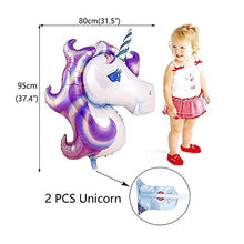 Carica l'immagine nel visualizzatore di Gallery, MMTX Decorazioni per Feste Unicorno, con 2pcs Enorme Palloncino Viola - Ilgrandebazar