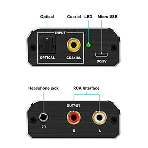 Techole Convertitore Audio Digitale Analogico, 192Khz Adattatore Ottico RCA...