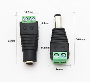 MZMing [12 Paia] 12V Maschio Femmina Connettori Elettrici DC Adattatore...