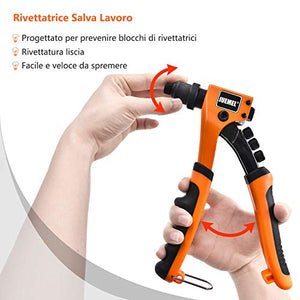 Rivettatrice Manuale, JUEMEL Pistola per Rivetti con 4 Teste... - Ilgrandebazar