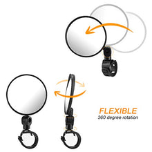 Carica l'immagine nel visualizzatore di Gallery, TAGVO Specchietti Bici, 2 Pezzi Bicicletta Ciclismo retrovisori Black-2pcs