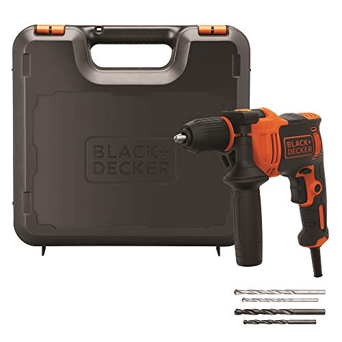 BLACK+DECKER BEH710K-QS Trapano a Percussione a Filo Compact, 4 Extra 710W