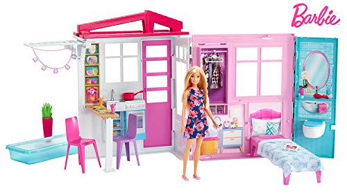 Barbie Loft con Bambola, Casa a 1 Piano, Portatile Piscina e Accessori,... - Ilgrandebazar