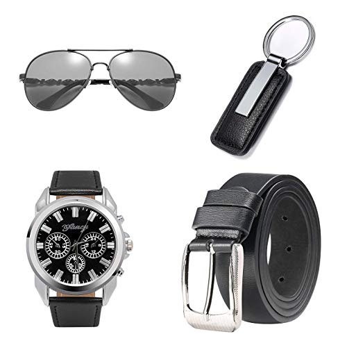 Set Regalo Uomo: Orologio Quarzo, Portafoglio E Cintura In Pelle Artificiale – Compleanno E Festa Del Papà