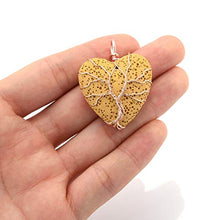 Carica l&#39;immagine nel visualizzatore di Gallery, Jovivi Gioielli Donna Collana con Ciondolo Cuore in Lava Diffusore Giallo - Ilgrandebazar
