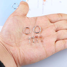 Carica l&#39;immagine nel visualizzatore di Gallery, Milacolato 6 Paia di Qrecchini in Argento Sterling Piccolo 2mm per le Donne... - Ilgrandebazar