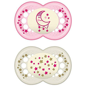 MAM ciuccio Silicone Day & Night 16 mesi +, 4 pezzi, include 2 contenitori... - Ilgrandebazar