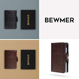 Porta Carte Di Credito Uomo By Bewmer Portafoglio Rigido Fermasoldi E Marrone