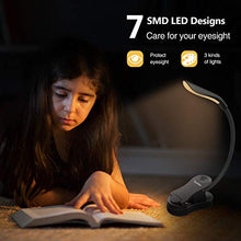 Carica l&#39;immagine nel visualizzatore di Gallery, Luce lettura libro notturna, TechRise lampada con pinza 4 grande LED e 3... - Ilgrandebazar