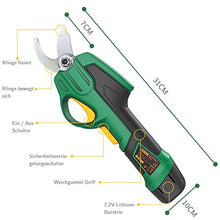 Carica l&#39;immagine nel visualizzatore di Gallery, TECCPO Cesoie da Giardino, 7.2V Forbici a Batteria, 15-22mm Diamerto di...